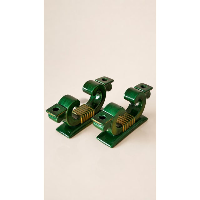 1960s Vintage Candlesticks in Ceramic from Saint Clément, 1960, Set of 2 For Sale - Image 5 of 7