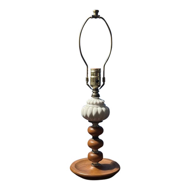 1950s Mid Century Modern Mixed Media Table Lamp For Sale