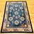 Vintage Art Deco Chinese Rug, Handwoven Wool Pile, Floral Design, Blue, 6' x 8' For Sale In Chicago - Image 6 of 14
