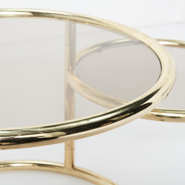 Mid-Century Modern Schumacher Brass End Table With Three Tiered Shelves For Sale In New York - Image 6 of 7