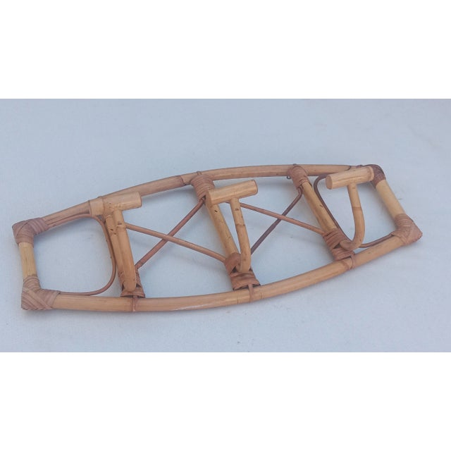Vintage Rattan Wall Coat Rack, 1970s For Sale - Image 4 of 6