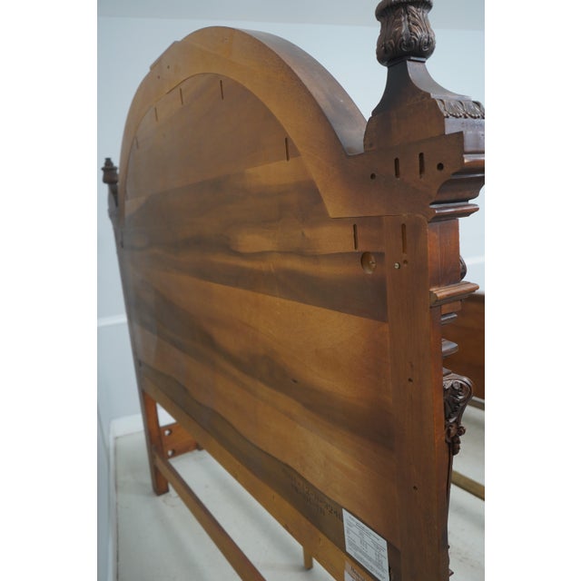 Henredon King Size Victorian Style Walnut Bed For Sale - Image 15 of 18
