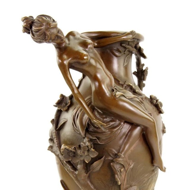 Art Nouveau Brown Patinated Bronze Vase For Sale - Image 10 of 12
