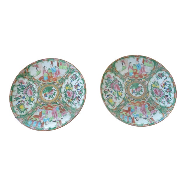 Earlyl 19th Century Rose Medallion Plates For Sale