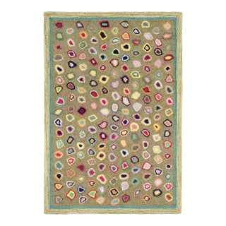 Dash & Albert by Annie Selke Cat's Paw Sage Micro Hooked Wool Rug, 2' x 3' For Sale