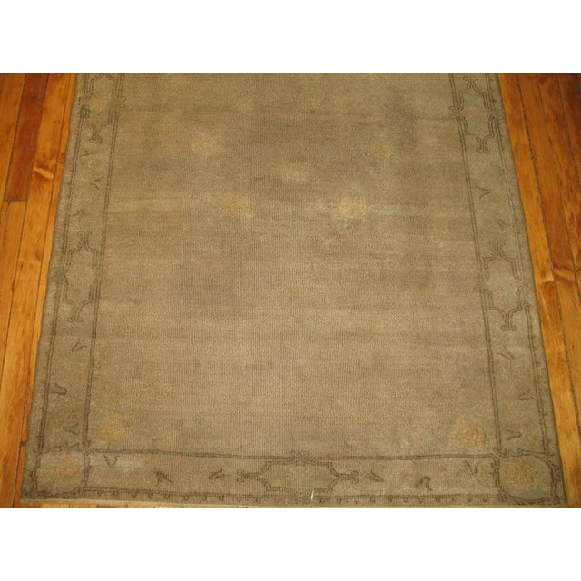Mid-Century Modern Mid 20th Century Turkish Oushak Brown Rug - 3'8" x 6'6" For Sale - Image 3 of 3