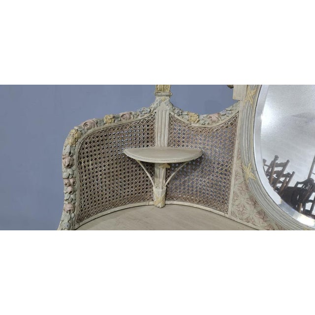 French Painted Bergere Dressing Table, 1900 For Sale - Image 6 of 18