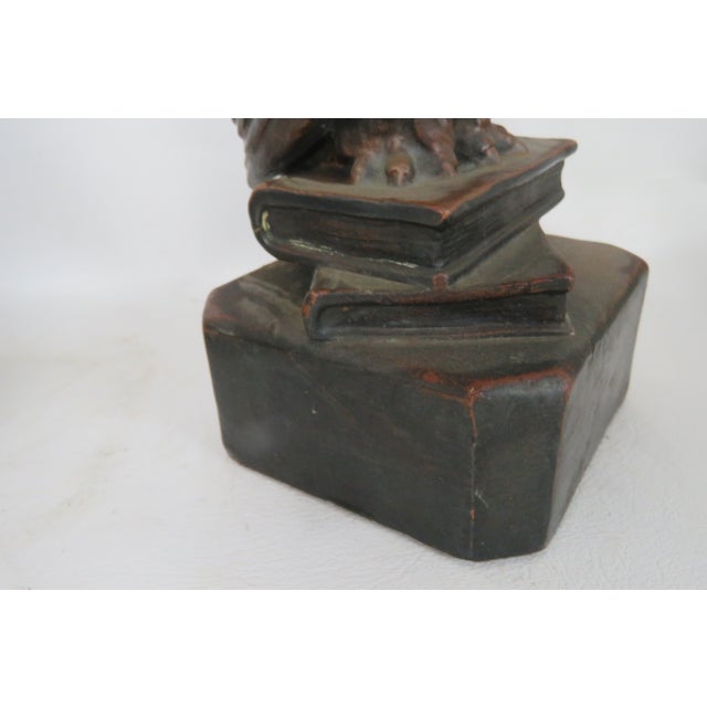 Owls Birds Standing on Books Sculpture Bookends a Pair 4679b For Sale - Image 12 of 15