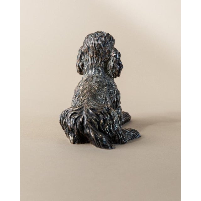 Vintage Silver Glazed Metal Poodle Figurine, Italy, 1970s For Sale - Image 4 of 13