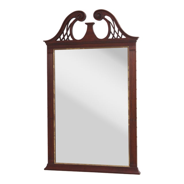 Henkel Harris Mahogany Chippendale Style Mirror For Sale