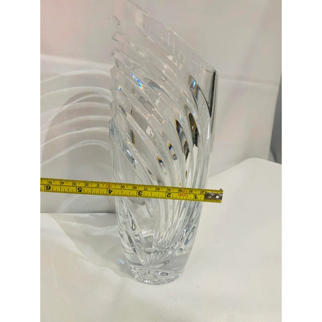 Glass 1990s Lenox Crystal Asymmetrical Swirl Vase For Sale - Image 7 of 10