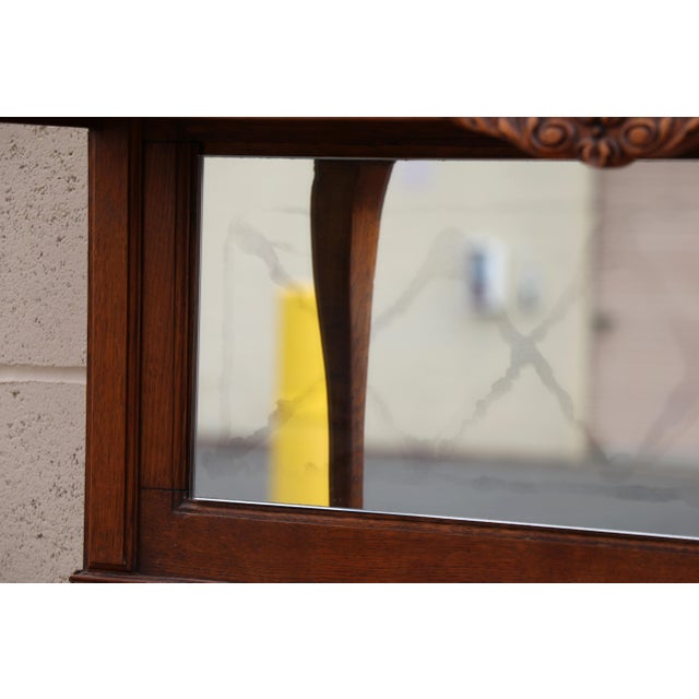 Wood French Provincial Carved Oak Buffet/Hutch For Sale - Image 7 of 12