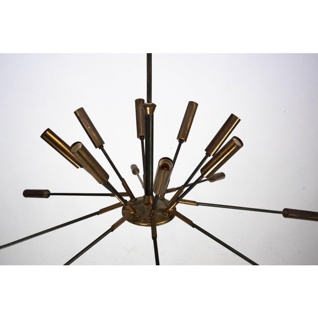 1950s Brass Sputnik 16-Arm Chandelier from Stilnovo, Italy, 1950s For Sale - Image 5 of 12