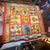 Red A 1982 Full Set Hermes Carrè Silk Scarf Masques Et Casques by Julia Albadie For Sale - Image 8 of 18