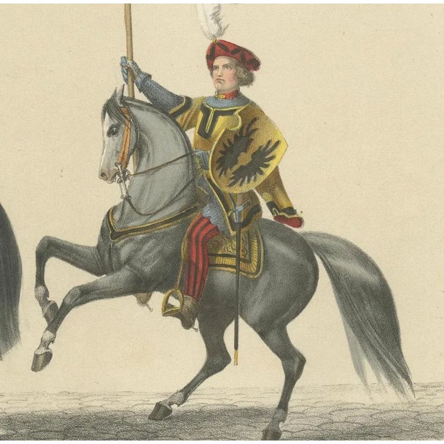 H. Jenny, Grand Cavalcade – Hans von Hallwyl and His Household Banner, 1855, Paper For Sale - Image 3 of 10