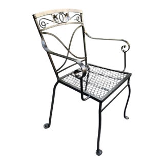 Vintage Salterini Wrought Iron Outdoor Patio Dining Chair For Sale