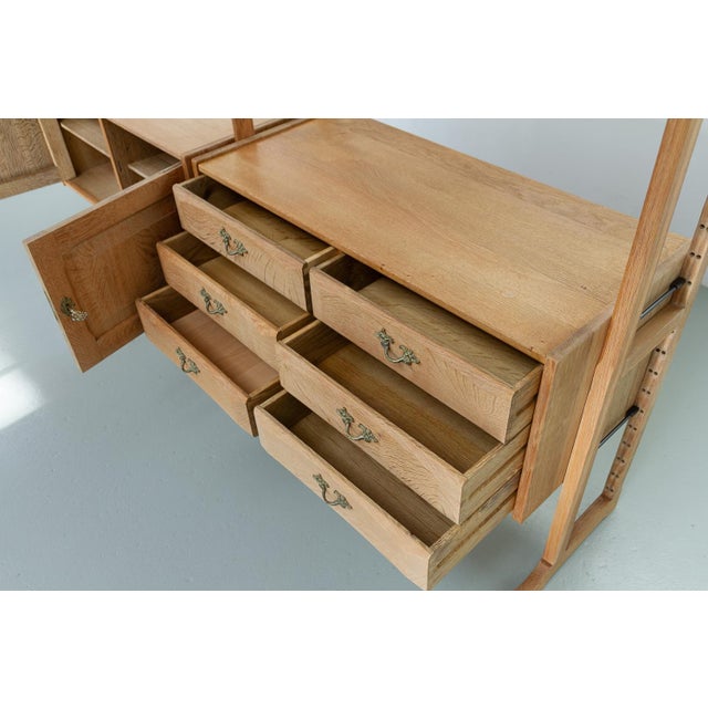 Danish Freestanding Oak Bookcase attributed to Henning Kjærnulf for Nyrup Møbler, 1960s For Sale - Image 11 of 18