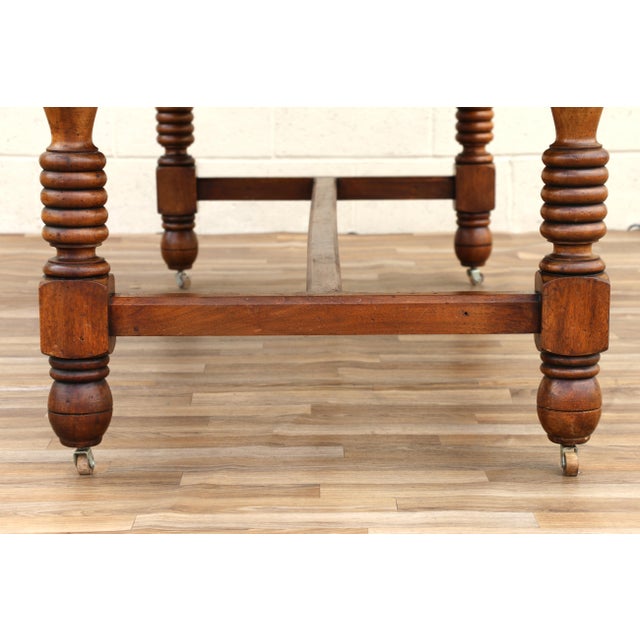 Antique French Provincial Dining Table by Camard | Solid Walnut Farmhouse Table | Made in France, 1940s For Sale - Image 11 of 18