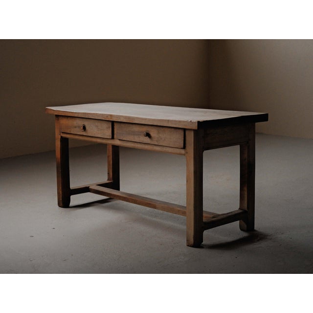 Rustic Antique French Oak Worktable, 1890s For Sale - Image 3 of 18