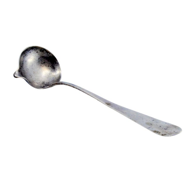 Plain Silver Sauce Spoon For Sale - Image 9 of 9