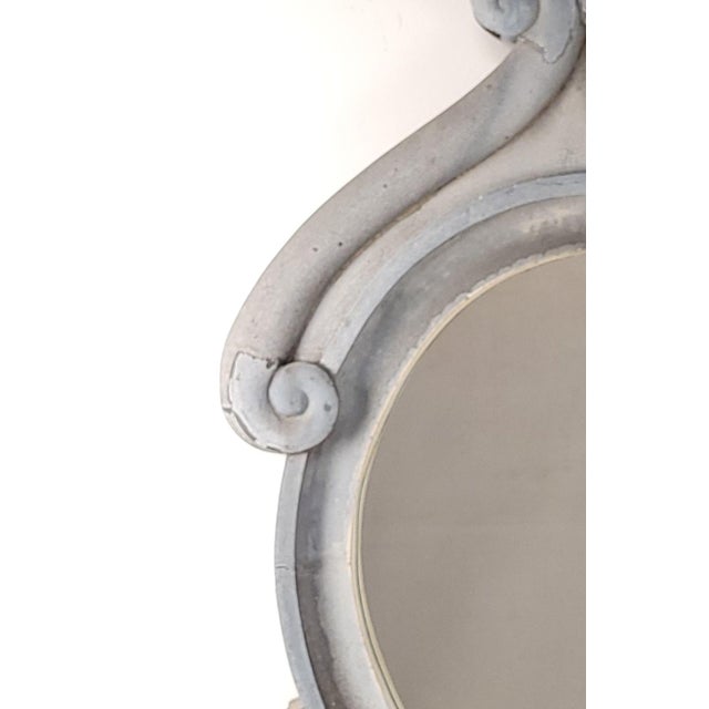 French 19th Century French Gray Zinc Wall Mirror For Sale - Image 3 of 8