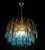 Vintage Gold Rain Chandelier with Handmade Murano Glass Blue Drop, Italy, 1960 For Sale - Image 13 of 13