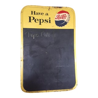 Vintage Pepsi Chalkboard Advertising Sign For Sale