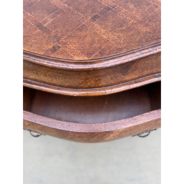 Italian Parquetry Bombe Nightstand For Sale - Image 4 of 16