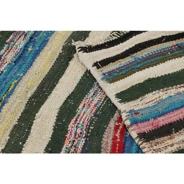 Textile Vintage Shahsavan Persian Kilim With Polychromatic Stripes - Rug & Kilim For Sale - Image 7 of 7
