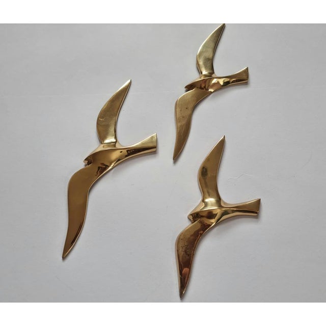 Brass Wall Decor Sculptures of Seagulls, Austria, 1963, Set of 3 For Sale - Image 9 of 16