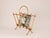 Mid 20th Century Faux Bamboo Gold Iron Magazine Rack For Sale - Image 6 of 7