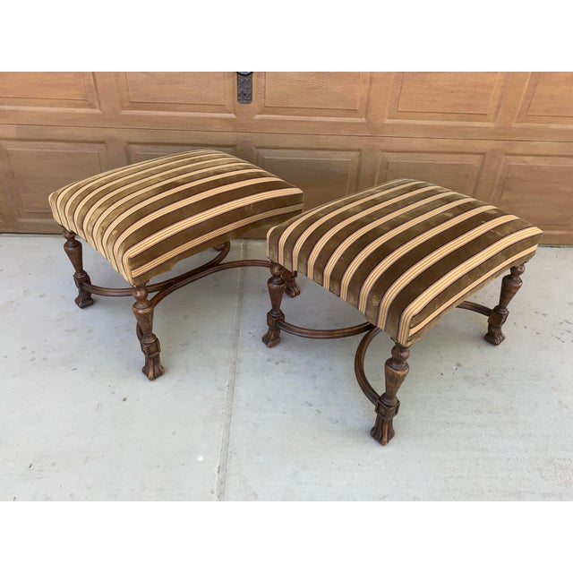 Antique Upholstered Spanish Colonial Ottomans a Pair Chairish