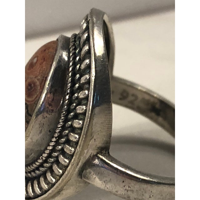 Vintage Agate Sterling Ring With Rope Detail (Size 8.75) For Sale - Image 11 of 11