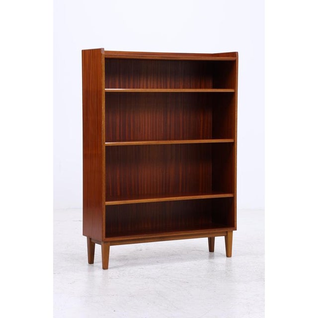 Mid-Century Mahogany 4-Shelf Bookcase For Sale - Image 3 of 12