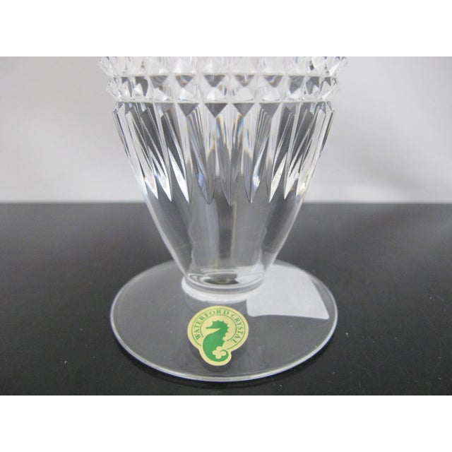 Glass Waterford Crystal Lismore Diamond Platinum Iced Tea Glass Pair Unused in Box For Sale - Image 7 of 9