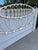 Vintage Elliotts Design White Enameled King Headboard & Footboard Bed No Rails For Sale - Image 9 of 12