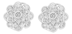 2.8 Carat Diamond VS Quality Flower/Cluster Earring 18 Karat White Gold
