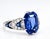 Art Deco Platinum Blue Sapphire Ring, 5.76ct No Heat, Diamonds, 1930 For Sale - Image 10 of 11