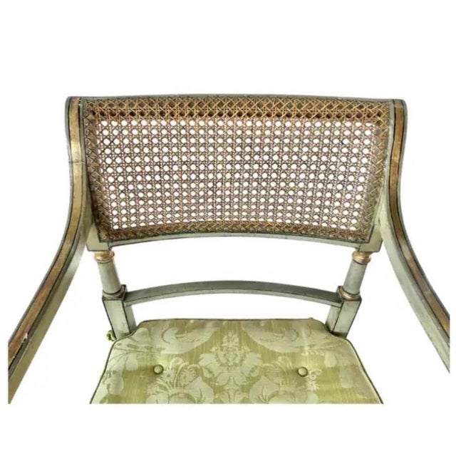 Wood 19th Century English Regency Painted and Giltwood Armchairs For Sale - Image 7 of 9