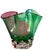 Contemporary Signed David Van Noppen Ruffled Art Glass Vase in Emerald Green, Cranberry Pink & Blue For Sale - Image 3 of 8