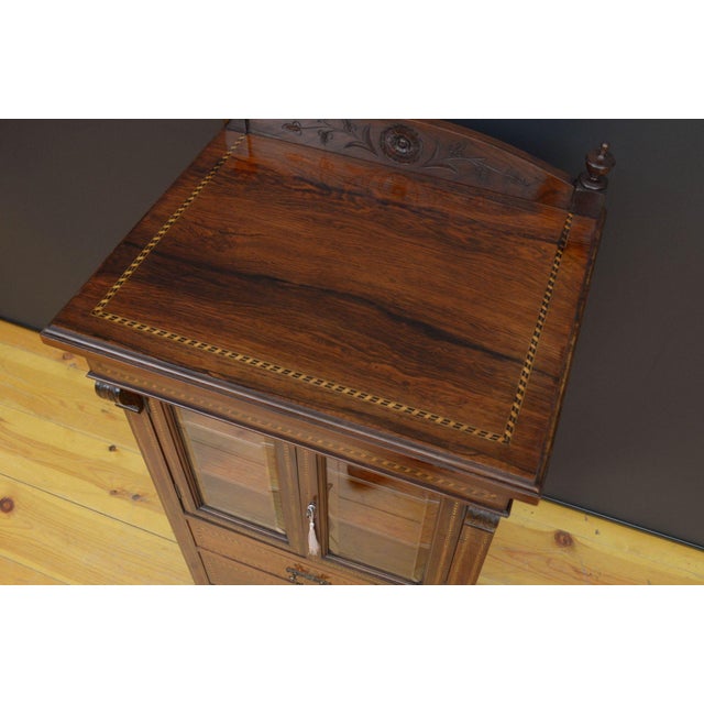 Wood Edwardian Rosewood and Mahogany Cabinet, 1890s For Sale - Image 7 of 16