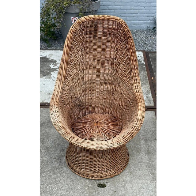 1950s Vintage Wicker Armchair, 1950s For Sale - Image 5 of 11