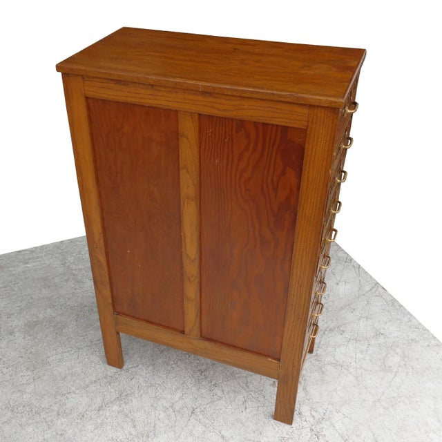 Brown Vintage Card Catalogue Cabinet For Sale - Image 8 of 9