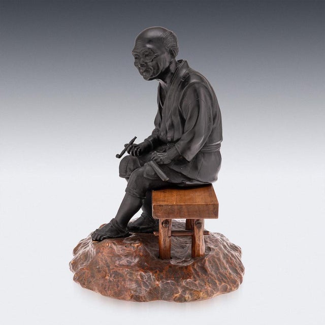 Antique Japanese Meiji Bronze Takaakia Okimono, 19th Century For Sale - Image 4 of 18