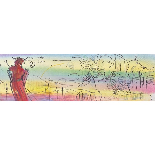 Artist: Peter Max Title: Untitled Original Watercolor on Paper Medium: Original Watercolor on Paper Signed: Hand Signed...