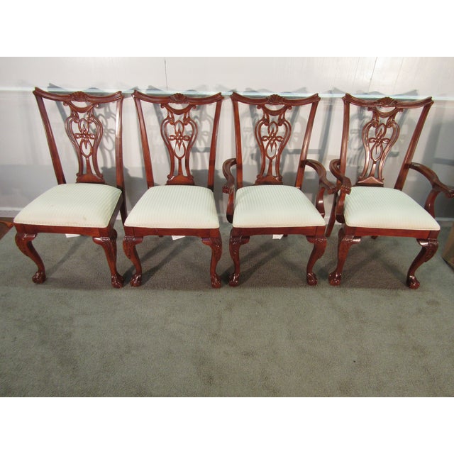 Wood Pennsylvania House Set of Eight Solid Cherry Chippendale Style Dining Chairs For Sale - Image 7 of 12
