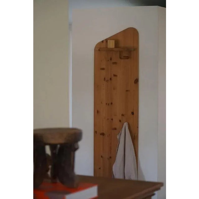 Danish Modern Sculptural Wall-Mounted Coat Rack in Pine, 1980s For Sale - Image 3 of 13