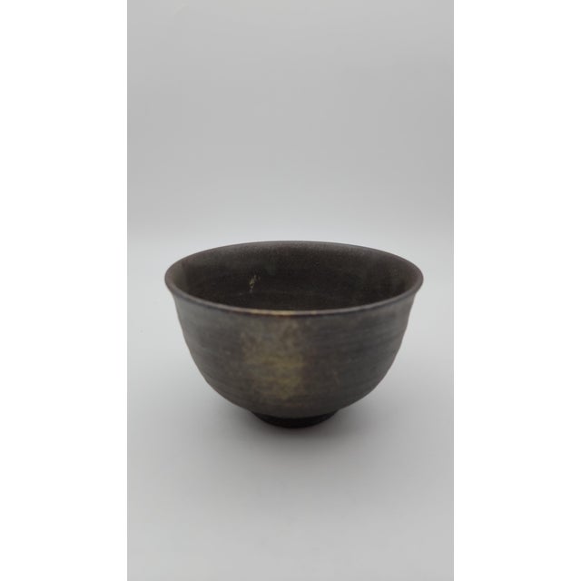 Mid-Century Modern Late 20th Century Japanese Studio Pottery Tenmoku Tea Bowl / Chawan For Sale - Image 3 of 10