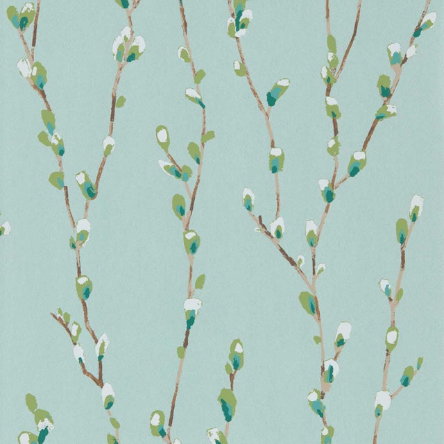 Harlequin Salice Wallpaper in Mint/Emerald - a Sample For Sale