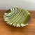 Midcentury Modern slag glass catch-all or ashtray with bands of green color. Rare and unusual piece. Please see condition...